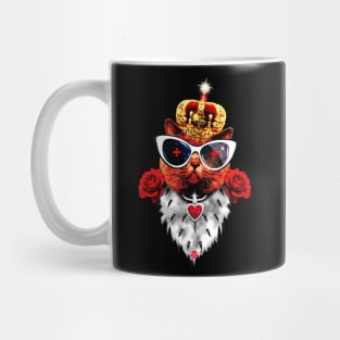 48 Red Cat King Queen golden Crown Sunglasses Mug